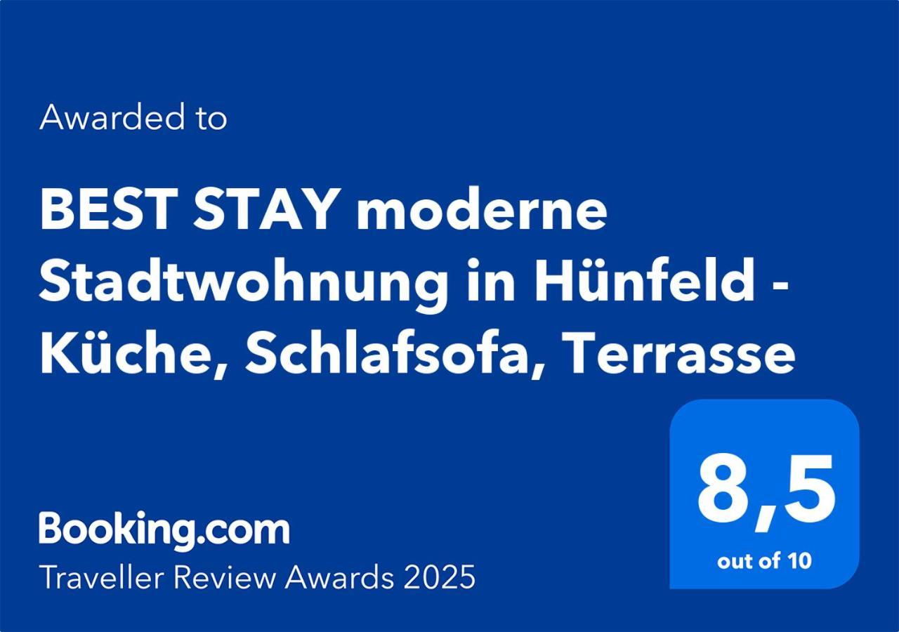 Best Stay Moderne Stadtwohnungen In Huenfeld - Kueche, Schlafsofa, Terrasse Oder Balkon Wlan Smart Tv Extérieur photo